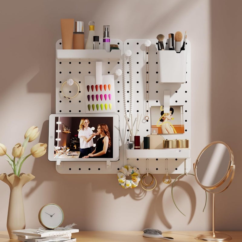 DAIMOT Pegboard Combination Kit - Pegboards and Accessories Modular Hanging for Wall Organizer, Crafts Organization, Ornaments Display, Nursery Storage, Peg Board (2) - Image 2